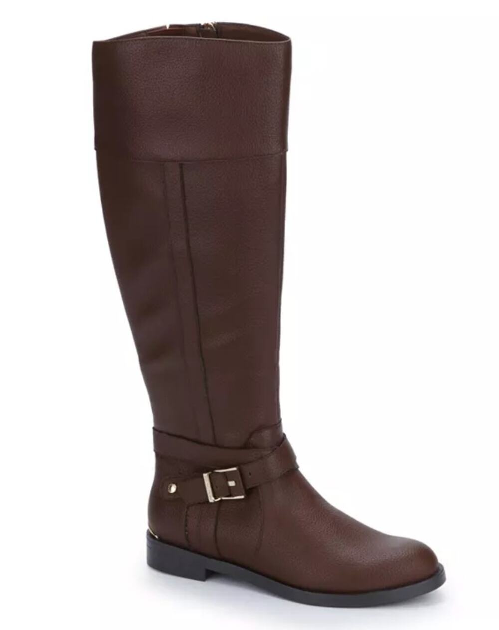 Kenneth Cole Wind Tall Riding Boots 5 Brown NWOT Knee High Buckle Prep